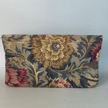 Vintage Tapestry Clutch Bag | Small Evening Purse | Floral Clutch Bag |  1970s earthy boho  Purse | Gifts For Her | Ladies Gifts 