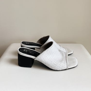 Snow Woven Leather Mules | Size 38