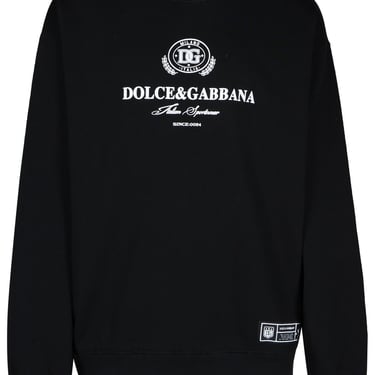 Dolce & Gabbana Black Cotton Sweatshirt Man