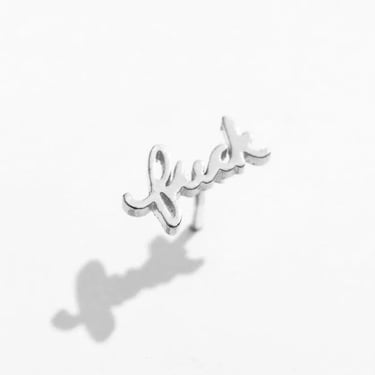 Larissa Loden - Fuck Single Stud Earring - Silver