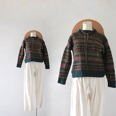 felted wool sweater - xs - vintage 90s y2k gap fair isle womens green pullover cropped sweater extra small 