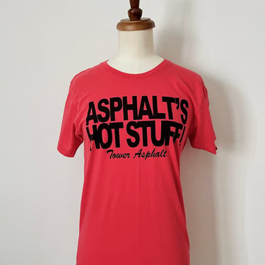 Vintage Red Hot Stuff / Tower Asphalt Graphic T- Shirt / Made in America / 1980s / FREE SHIPPING 