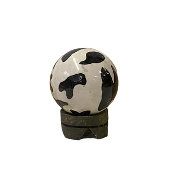 Black White Mix Color Abstract Pattern Porcelain Round Ball Display Art ws3803E 
