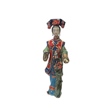 Chinese Porcelain Qing Style Dressing Flower Tree Book Lady Figure ws3762E 
