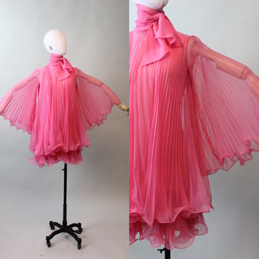 Ruffled Accordion Pleat Trapeze Dress