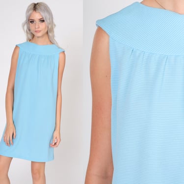 Baby Blue Shift Dress 60s Mod Mini Dress Button up | Shop Baby Blue Shift Dress 60s Mod Mini Dress Button up | Shop