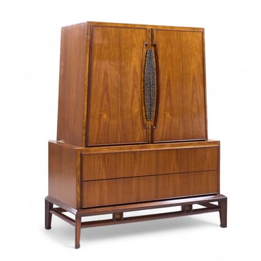 Helen Hobey Baker Mid Century Walnut Highboy Dresser - mcm 