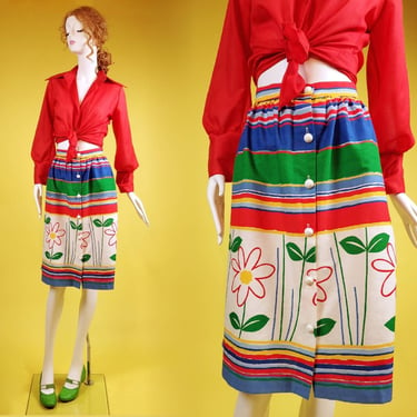 1970s hAPpY HApPy skirt. By Jana Sportswear. (Size 28) 
