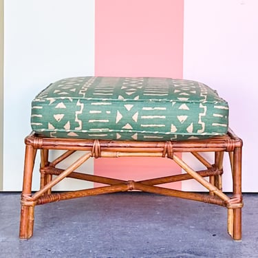 Old Florida Rattan Ottoman