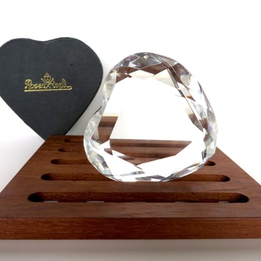 Vintage Rosenthal Crystal Heart Paperweight Sculpture In Original Box 