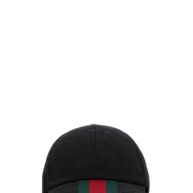 Gucci Man Black Gg Supreme Fabric Baseball Cap