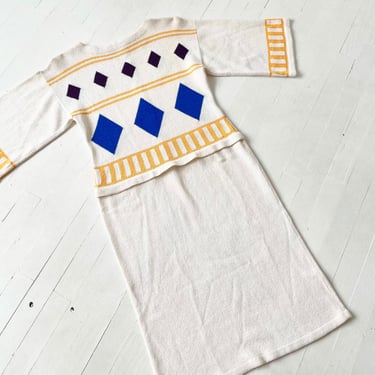 1980s Patterned Sweater Dress 
