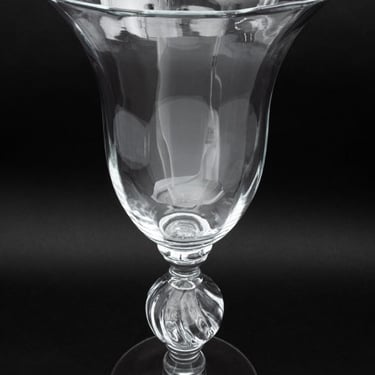 Urn Form Clear Glass Stemmed Vase
