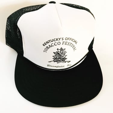 Tobacco Hat Trucker Hat Mesh Hat Snapback Hat Hipster Black and White Kentucky Official Tobacco Festival Snapback Bloomfield Kentucky Hat 