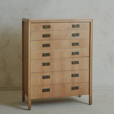 Bleached Walnut Chest of Drawers with Travertine Top by Gerry Zanck for Gregori, 1960s