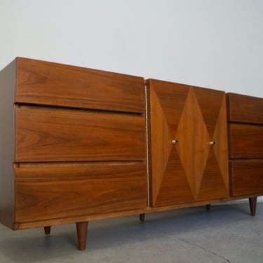 1960's Mid-Century Modern Lowboy Dresser by American of Martinsville - Refinished! 