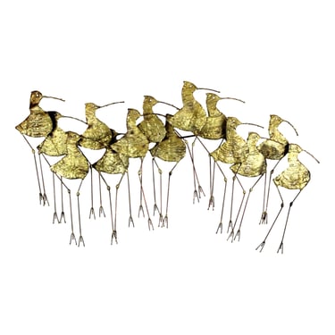 Curtis Jere Large Sandpipers Metal Wall Art Sculpture by Simmons 