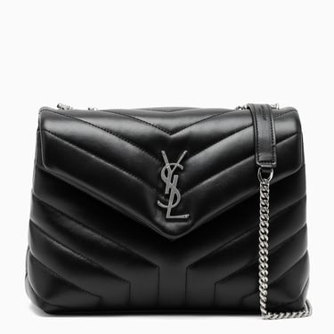 Saint Laurent Black/silver small YSL Loulou bag