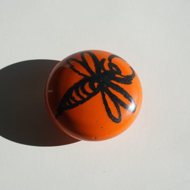 Danish Bo Melander Orange Dragonfly Ceramic Dot 