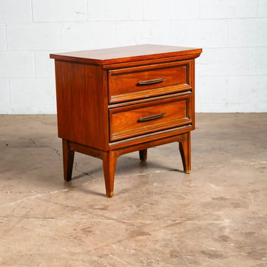Mid Century Modern Nightstand End Side Table Two Drawers Dixie Shelf Vintage Mcm