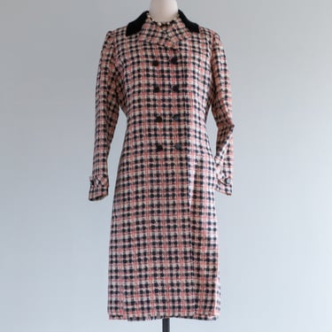 Darling 1960's Silk Coat &amp; Dress Set By Abe Schrader / ML