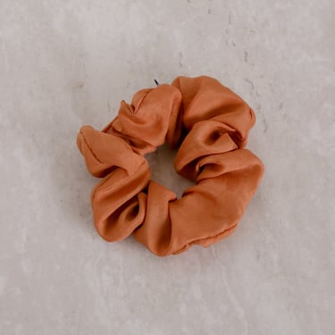 silk terracotta scrunchie, bridesmaid proposal gift, plant dyed scrunchie, earthy tones 