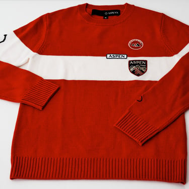 ASPENX Red &quot;Patch&quot; Sweater