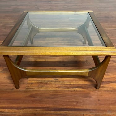 Vintage Teak & Glass Square Coffee Table
