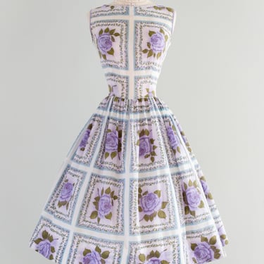Lovely 1950's Violet Rose Cotton Sundress / Sz SM