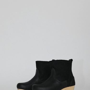 5&quot; Pull on Shearling Clog Boot in Black - No. 6