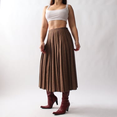 Vintage Wool Blend Pleated Skirt - W29