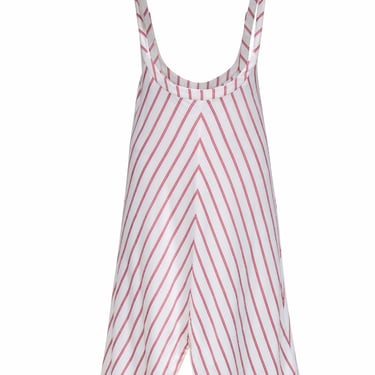 Maje - Cream & Red Diagonal Stripe Sleeveless Jumper Dress Sz S