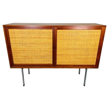Hans Wegner RY-33 Teak, Steel, Oak & Rattan Sideboard Cabinet -Denmark 1960s 