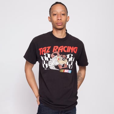 Medium 90s Tasmanian Devil NASCAR Racing T Shirt | Vintage Taz Racing Looney Tunes Graphic Tee 