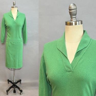 1960s Cashmere Sweater Set / Pringle Cashmere / Green Cashmere Sweater & Skirt Set  / 60s Pringle of Scotland Skirt Set / Size Small 