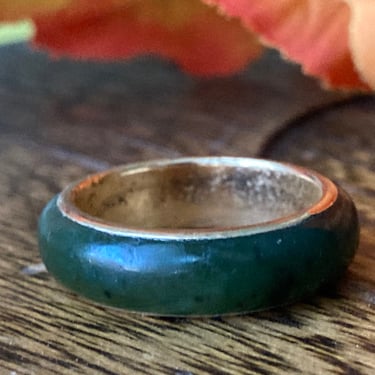 Jade and Gold Band Ring 
