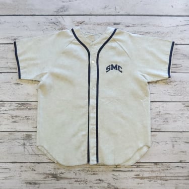 Vintage SMC Saint Mary's College Wool Baseball Jersey by Empire Made in USA
