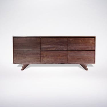 Mid Century Modern 60” 4 drawer variation Drawer Dresser, Handmade Solid Wood, Organic Finish 