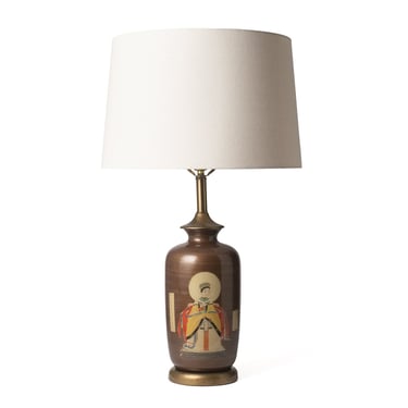 Mid-20th Century Qing Dynasty Portrait Lamp