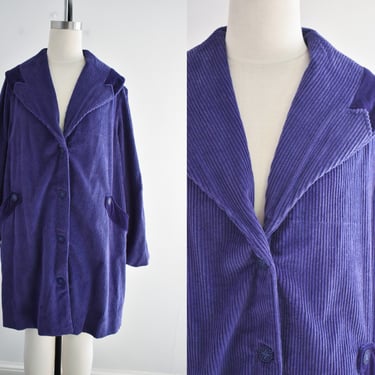 1990s/Y2K NOS April Cornell Blue Corduroy Coat 