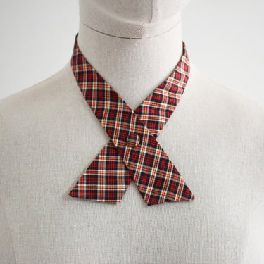 Vintage Plaid Criss Cross Snap Tie 