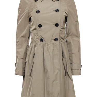 Burberry Brit - Beige Ruched Waist Trench Coat Sz 8