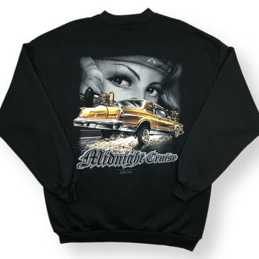 Vintage 1998 Rollin Hard Low Rider “Midnight Cruise” Homies Style Crewneck Sweatshirt Pullover Size XL 