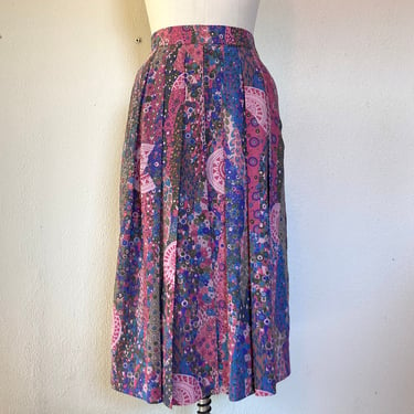 1980s Geiger pleated wool skirt 