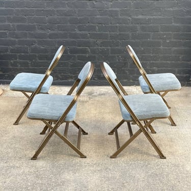 Set of 4 Vintage Foldable Metal Chairs, c.1980’s 