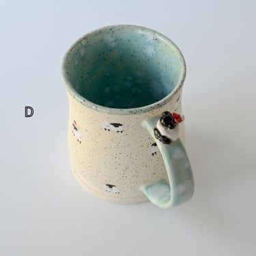 Christmas Sheep Mugs with Sheep Thumbrests | Handmade Pottery | Handmade Ceramics | Handmade Mugs 