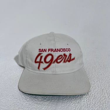 Vintage San Francisco 49ers Sports Specialties 'Script' White Snapback Hat