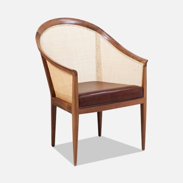Kipp Stewart Walnut & Cane Lounge Chair for Directional