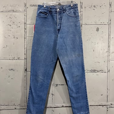 80s, 28x29 high waisted tapered guess blue jeans 