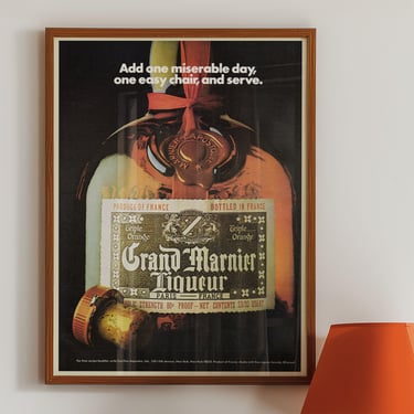 Vintage 1970s Grand Marnier Liquor Magazine Ad Poster | 11x114 | Unframed 